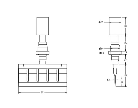 Ultrasonic Food Cutter 305mm Titanium Blade detail